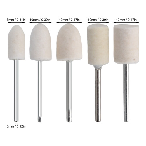 25Pcs Felt Polishing and Buffing Wool Bits for Rotary Tool Grinding 2