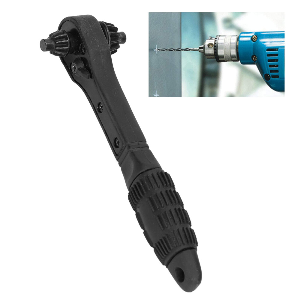 2 In 1 Black Carbon Steel Ratchet Wrench For Electric Drills 8761388241462
