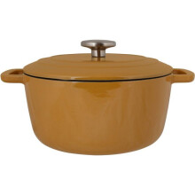 Cocotte mit Deckel - COSY & TRENDY - FONTESTIC - Emaille-Gusseisen - Ø24 cm - 4,6 L - Für alle Herdarten einschließlich Induktion - Bernstein