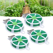 4pcs Green Plant Ties 50m with Cutter, Garden &amp; Indoor Support