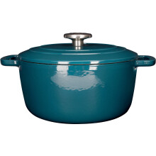 Cocotte mit Deckel - COSY & TRENDY - FONTESTIC - Emaille-Gusseisen - Ø24 cm - 4,6 L - Für alle Herdarten einschließlich Induktion - Blau