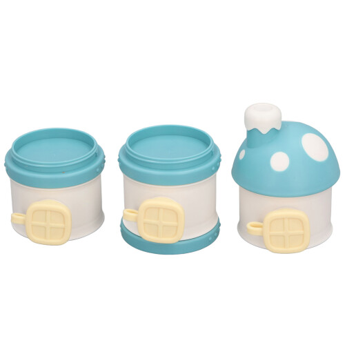 Multilayer Baby Formula Dispenser Blue, Stackable, Non Spill, 7.5x23cm