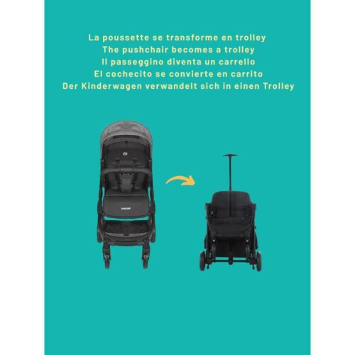 NANIA - Compact stroller - MYLA - 4 wheels - Black 1