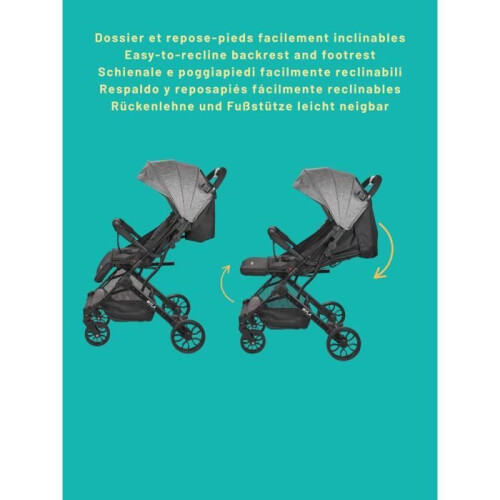 NANIA - Compact stroller - MYLA - 4 wheels - Black 2