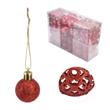 Shatterproof ABS Christmas Ball Ornaments, 3-6cm, Red, 100pcs
