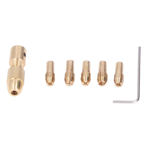 7Pcs Brass Small Electric Drill Collet Set 0.5-3mm for Micro Drills 1
