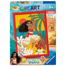 Ravensburger – CreArt Kids 18x24cm – Kunstnummer – Vaiana – Disney – Malen nach Zahlen Set – Ab 7 Jahren – 12023229