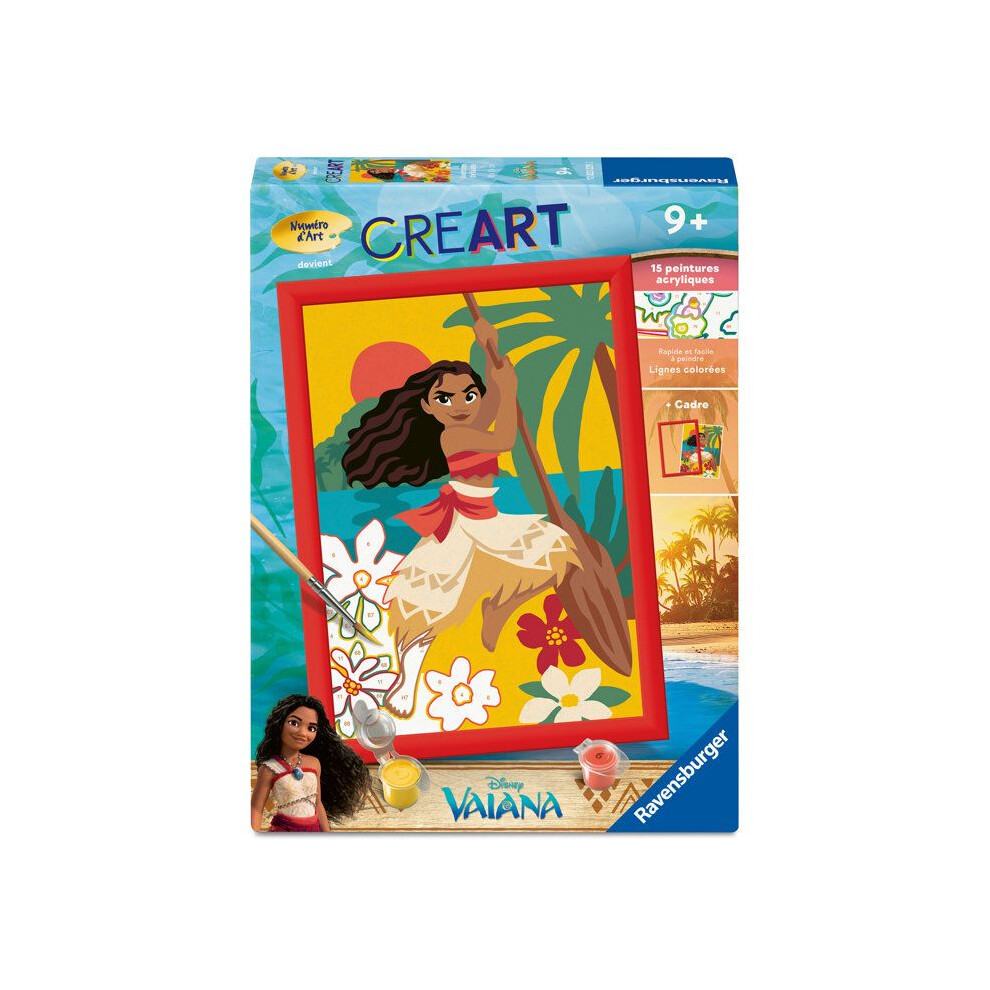 Ravensburger – Creart Kids 18X24cm – Art Number – Moana – Disney – Paint By Numbers Kit – From 7 Years – 12023229