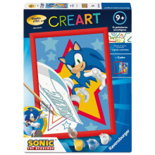 Ravensburger – CreArt Kids 18x24cm – Kunstnummer – Sonic – Malen nach Zahlen Set – Ab 7 Jahren – 12023230