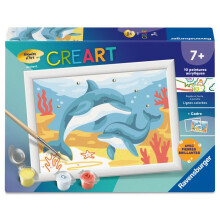 Ravensburger – CreArt Kids 13x18cm – Zahlenmalerei – Delfine und Korallen – Malen nach Zahlen Set – Ab 7 Jahren – 12023220