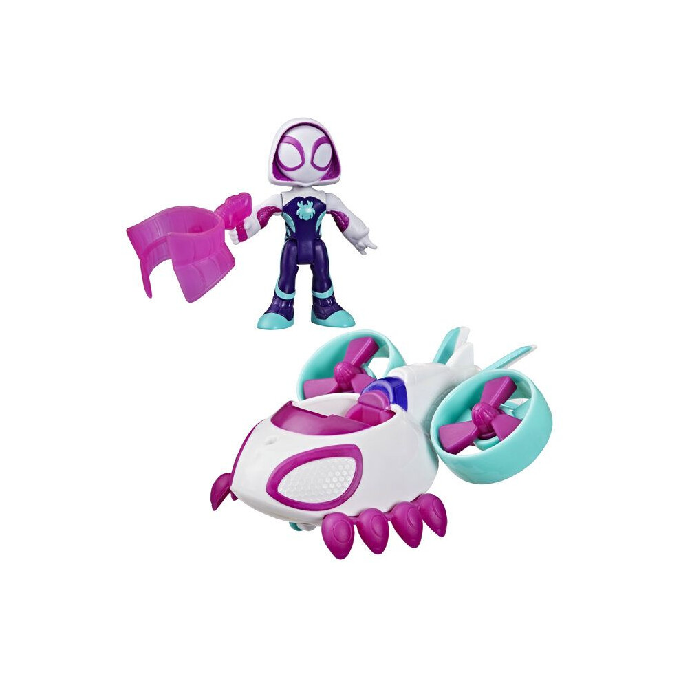 Photos - Toy Car Hasbro Ghost-Spider Helicopter Vehicle with 7.5 cm Figure and Accessory, Toys for Kids, Ages 3 and Up, Spidey and His Amazing Frien