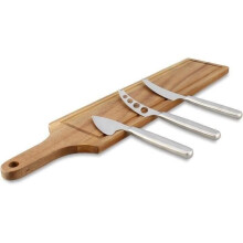 Cutting board - MENASTYL - 5040079 - Rectangular - Made of acacia wood - With 3 stainless steel cheese knives