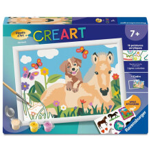 Ravensburger – CreArt Kids 18x24cm – Zahlenmalerei – Pferd & Hund – Malen nach Zahlen Set – Ab 7 Jahren – 12023228