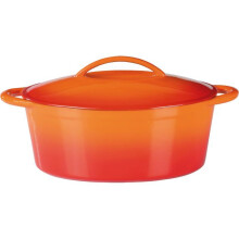 Gusseisen Cocotte - GSW - 33 x 25 cm - Orange - Oval - Induktion