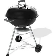 Charcoal Barbecue - Weber - Compact Kettle - Ø57 cm - Enameled Steel - Air Vent - 9 Servings - Black