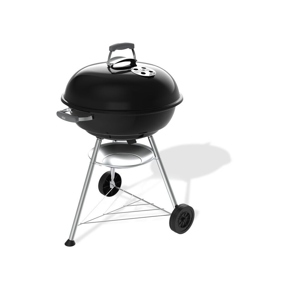 Weber Charcoal Barbecue - Compact Kettle - Ø57 Cm - Enameled Steel - Air Vent - 9 Servings - Black