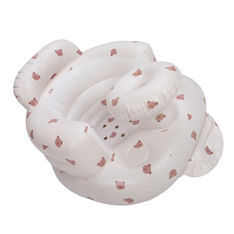 Baby Inflatable Infant Seat, PVC, 53x50x38cm, Bear Pattern with Tray