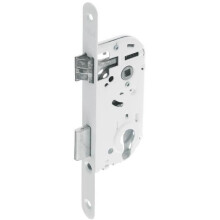 Cylinder hole recessed lock - YALE - Y50R-A40/B - 40 mm axle, 135 mm case - Reversible bolt, Round end faceplate - White