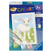 Ravensburger – CreArt Kids 8x12cm – Kunstnummer – Schaf – Malen nach Zahlen Set – Ab 7 Jahren – 12023215
