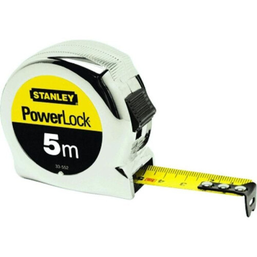 STANLEY Micro Powerlock Tape Measure 3 m - STANLEY - Chrome ABS Case