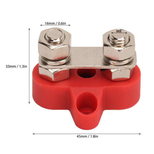 4 Pack DC 12-48V M8 Battery Power Stud Dual Distribution Terminal Bus Bar 1