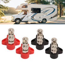 4 Pack DC 12-48V M8 Battery Power Stud Dual Distribution Terminal Bus Bar
