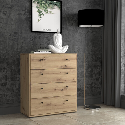 Kommode TEMPRA 4 Schubladen - Dekor Eiche Artisan – B 73,7  T 34,8  H 85,5 cm 1