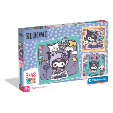 Puzzle 3 x 48 Teile - Clementoni - Kuromi - Ab 5 Jahren - Kinderpuzzle - Super bunte Teile