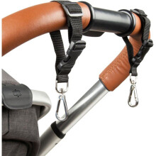 2er-Set Wickeltaschenbefestigungen für den Kinderwagen - TINEO - Karabiner - Schwarz
