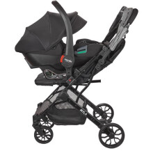 NANIA - Kombikinderwagen 2-in-1 mit Autositz Rimini - MYLA - 4 Räder - Schwarz