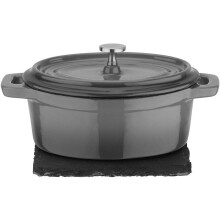 Mini Cocotte - GSW - 718301 - Massives Stahlguss - Induktion - Anthrazitgrau