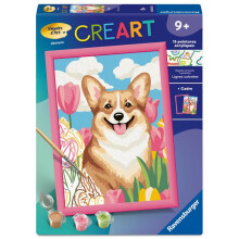 Ravensburger – CreArt Kids 18x24cm – Kunstnummer – Corgi – Malen nach Zahlen Set – Ab 9 Jahren – 12023222