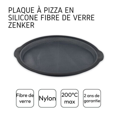 Runde Pizzaplatte - ZENKER - Ø 36 cm - Silikon Glasfaser - Schwarz 1