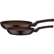 Set of 2 Pans - Induction - GSW - TERRA - Ø 24 and 28 cm - Forged Aluminum 3 mm - Red