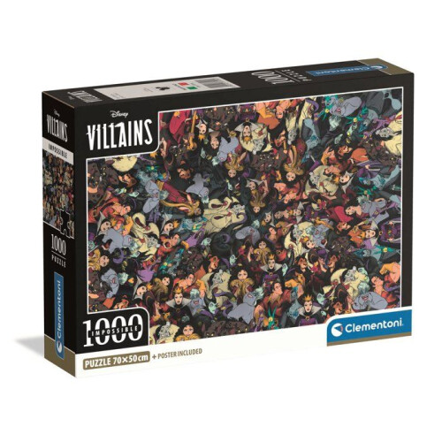 Clementoni CLEMENTONI - Compact 1000 pieces - Impossible Disney Villains