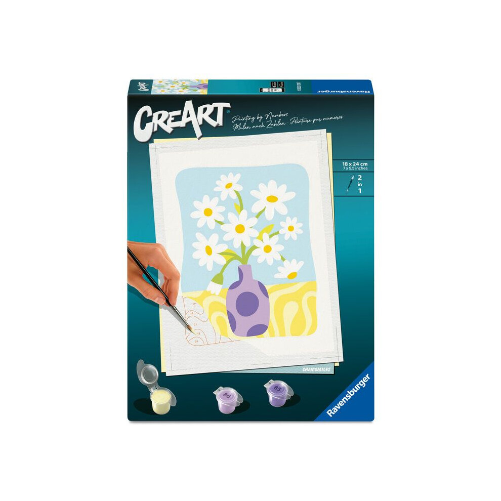 Ravensburger – Creart 18X24 Cm – Adult – Paint By Numbers – Chamomiles – Relaxing And Creative Activity – 12023138