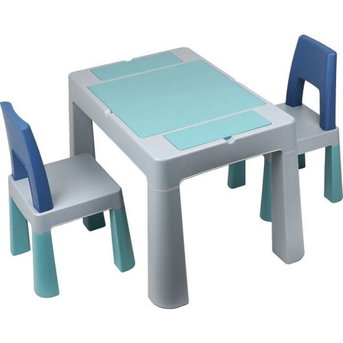 Multifunktionstisch - THERMOBABY - MULTIPLAY - Mit 2 Stühlen - Grau / Blau
