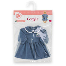 Weekend Dress in Paris - Corolle - 30 cm - Imitation denim - Peter Pan collar - Heart embroideries