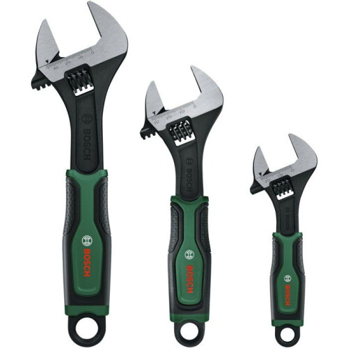 Bosch Set of 3 adjustable wrenches (6", 8", 10") BOSCH