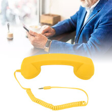 Ricevitore telefonico retrò giallo Compatibile con tutti gli smartphone e PC