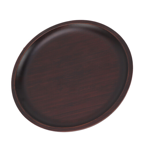 Tall Solid Wood Fruit Plate, 16.5cm Diameter, Black
