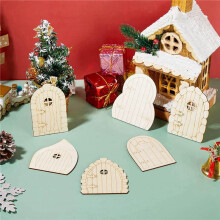 96 Pcs Fairy Door Wooden Garden Doors Window Fairy House Kit Unfinished Miniature Door Unpainted Fairy Window