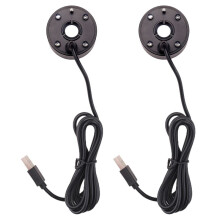 2X Mist Maker, USB Port 4 Color LED Lights Fog Machine, Indoor Fountain Pond Water Fogger Atomizer Black