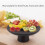 Tall Solid Wood Fruit Plate, 16.5cm Diameter, Black 6
