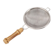Large Stainless Steel Tea Strainer with Handle, 15x7.3cm Silver Bamboo