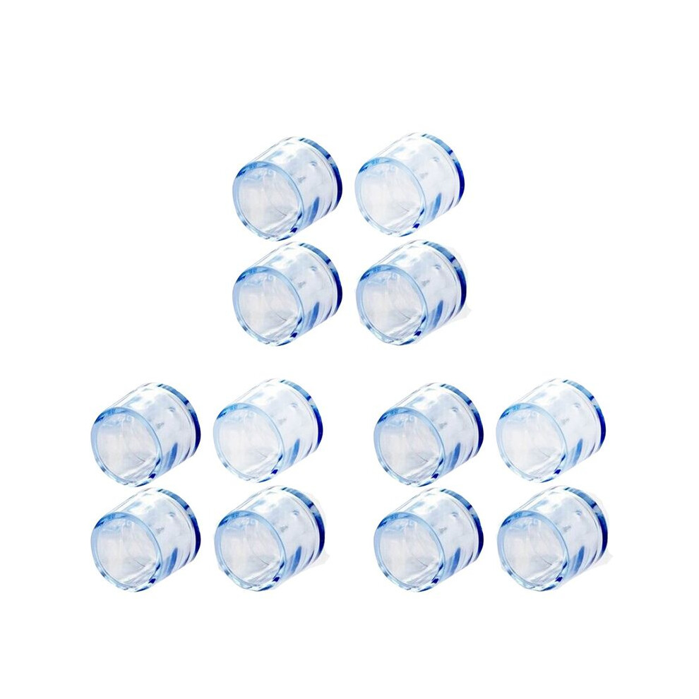 12Pcs Transparent Rubber Furniture Table Chair Leg Floor Feet Cap Cover Protector 15Mm 4711409627212
