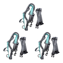 3X Hands Waist Dog Leash with Dual Bungees, Free Control for to 150 Lbs Dogs, Durable Dual-Handle Bungee Leash