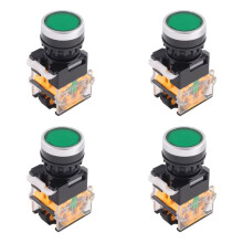 4X LA38-11/203 Drukknop, Tijdelijke, Zware Stroompersschakelaar, Groen