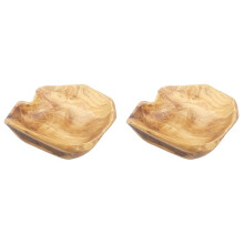 2X Salade de Fruits en Bois Bol de Service Bols de Racines Sculptés à la Main Salon CréAtif Bol de Bonbons en Bois VéRitable 15-19 cm