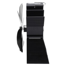 Holzofen-Lüfter mit 5 Flügeln, heizbetrieben, aus Aluminiumlegierung, tragbar, schwarz
